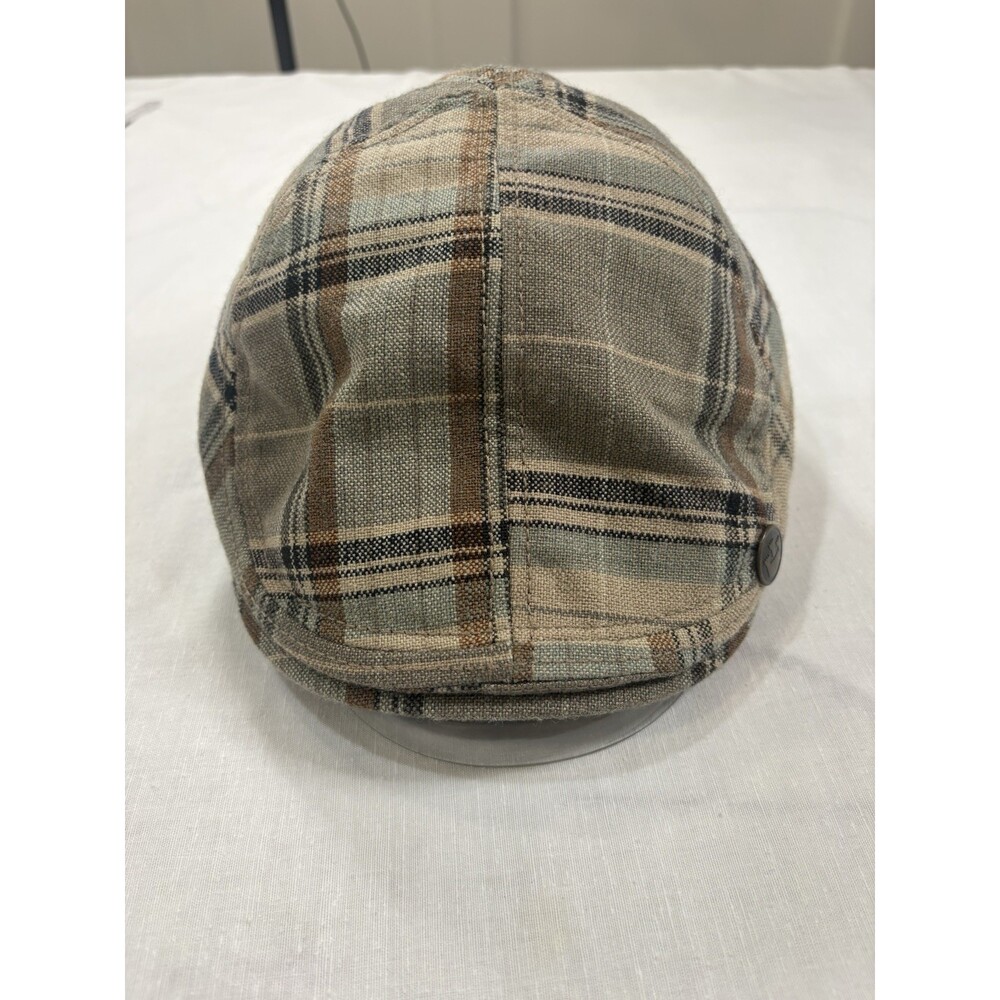 Vintage Goorin Bros Euro Cut Brown Plaid Cap Newsboy Hat size M